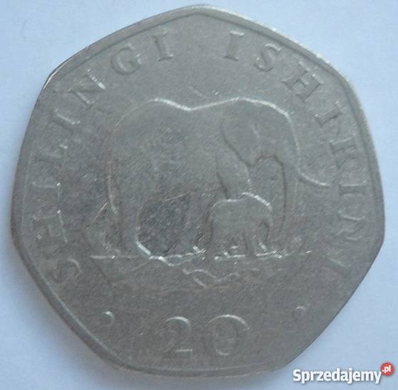 TANZANIA20 SHILINGI1992 r SŁONIE Legionowo