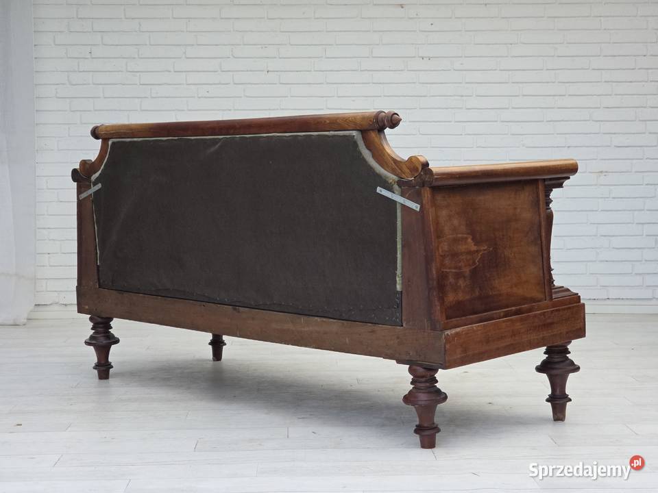 Duńska sofa lata 30 XX w welur drewno jesionowe Poznań