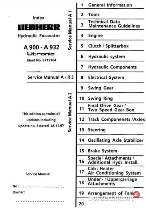 Liebherr A900 A902 A912 A922 A932 Litronic ins świętokrzyskie Kielce