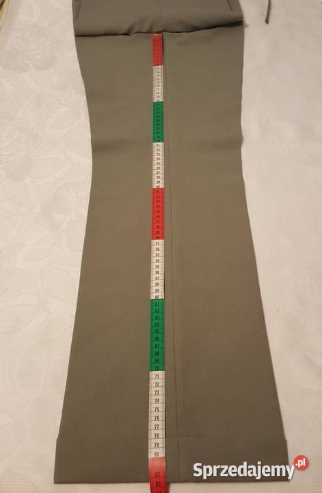 SPODNIE w kant z materiału nogawki z mankietami Złotniki