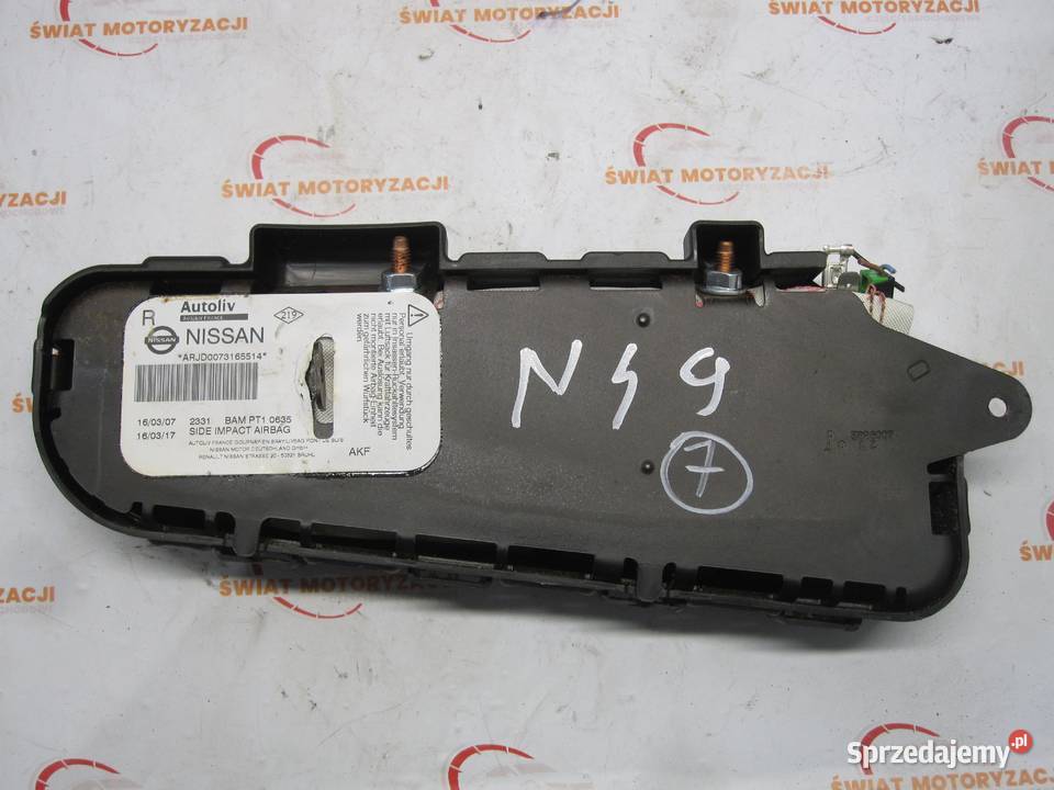NISSAN QASHQAI I J10 07r AIRBAG poduszka fotela Poduszki powietrzne Kielce
