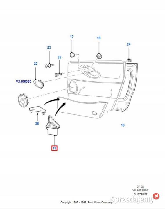 POPIELNICZKA DRZWI LEWY TYŁ FORD GALAXY 9400 osobowe