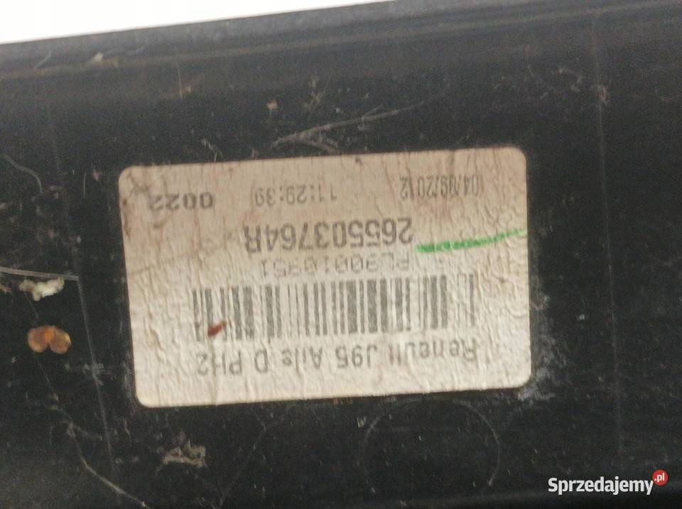 LAMPA TYŁ PRAWA EU 265503764R Renault Scenic III