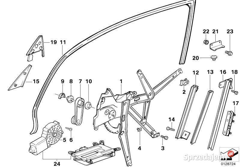 Prowadnica szyby lewa BMW 51321960555