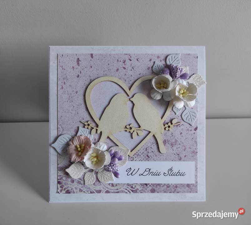 Kartka ręcznie robiona na ślub z pudełeczkiem Łódź sprzedam