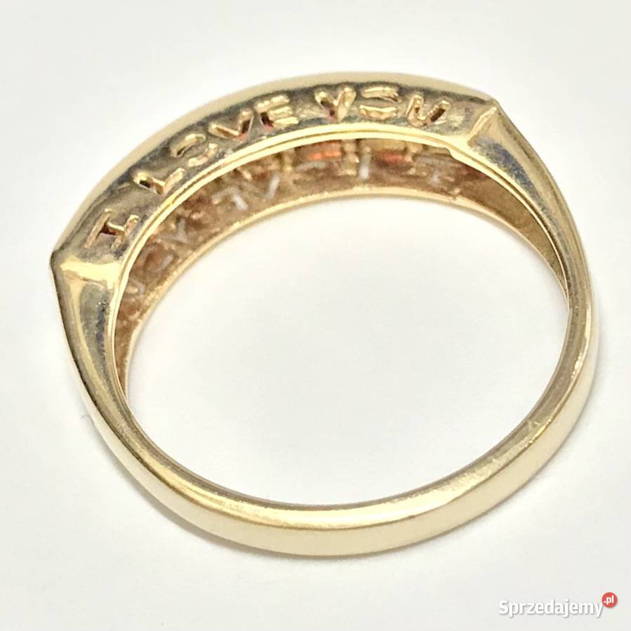 Złoty pierścionek 585 14K I LOVE YOU Kocham Cię Zegarki i Biżuteria Warszawa