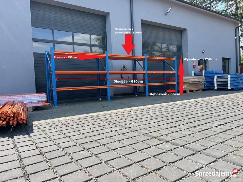 Regały regał magazynowy półkowy H250x55 pasuje małopolskie