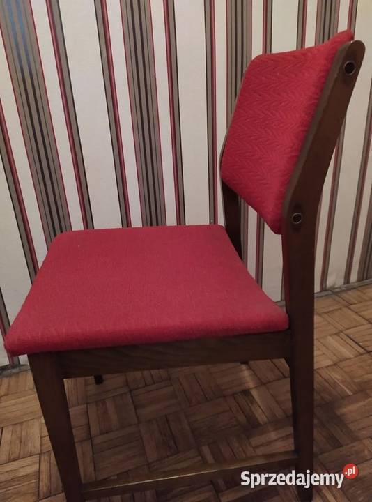 Krzesła tapicerowane drewniane PRL