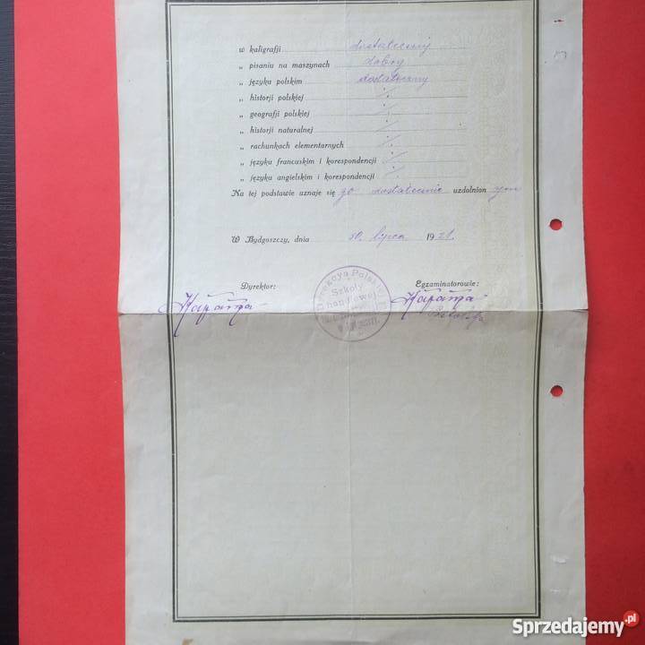 646 Świadectwo Uzdolnienia Kardecki Szczecin