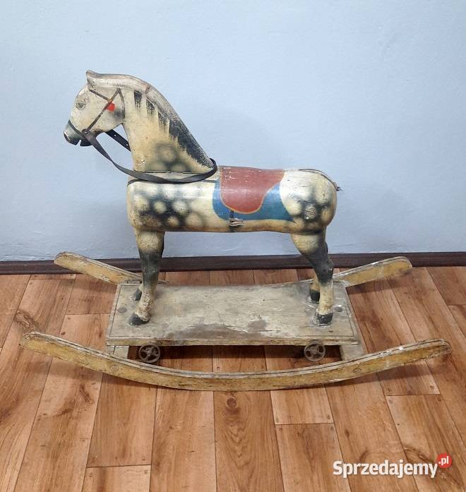 Stary Drewniany Koń na Biegunach AntykiMarki mazowieckie Marki