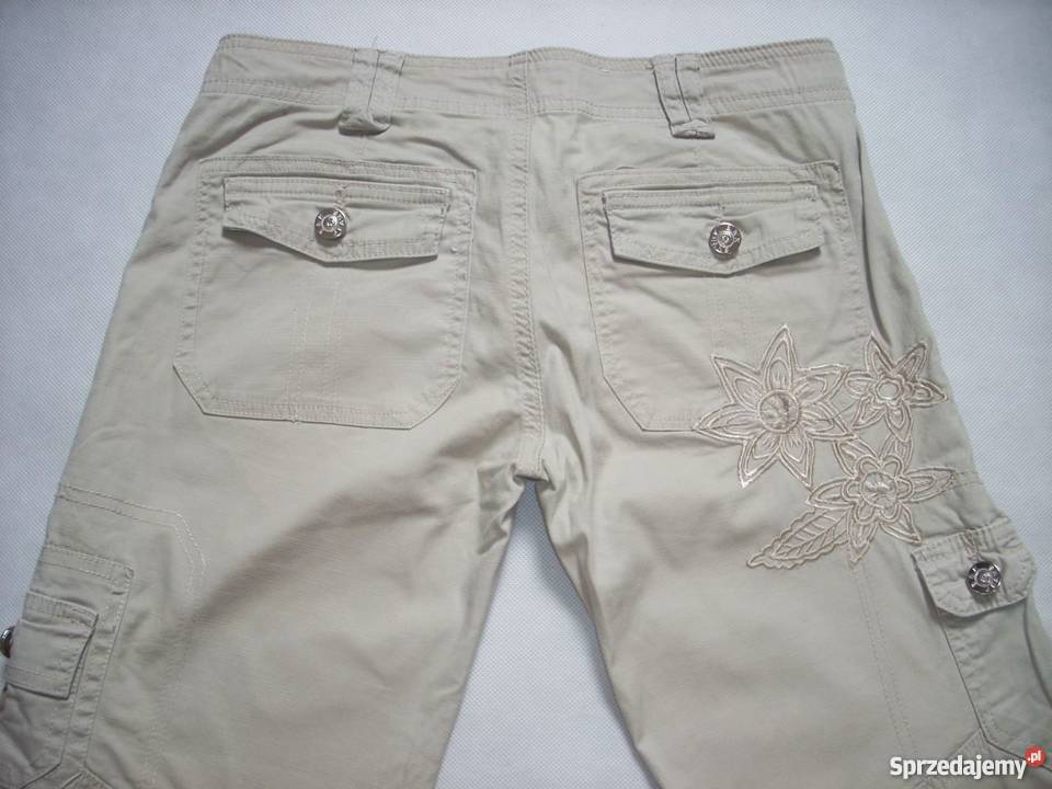 BK spodnie 45 Bojówki Rybaczki Haft J NOWE 34 36 Do łydki małopolskie sprzedam