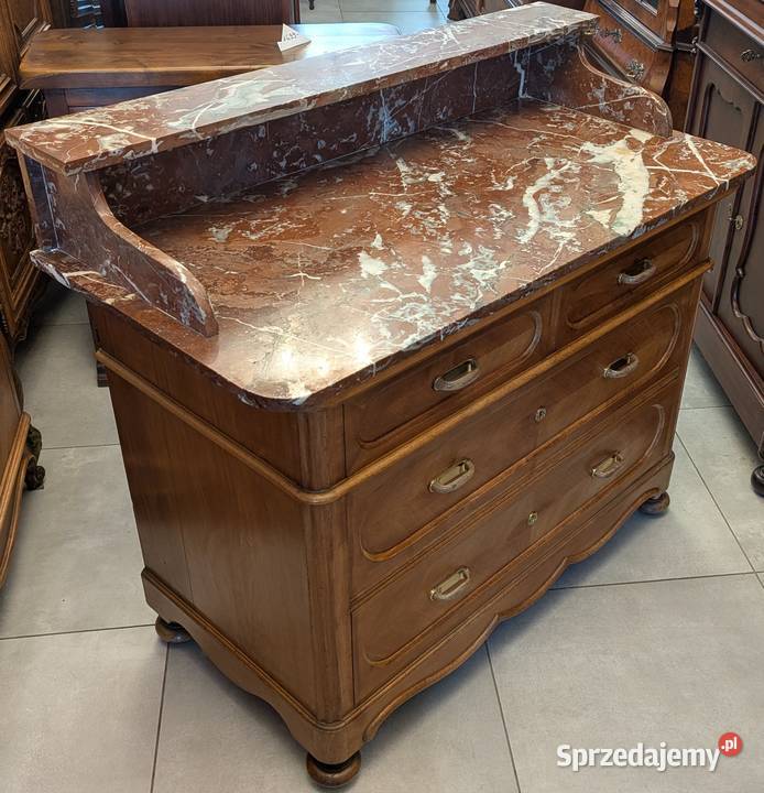 Komoda dębowa z marmuremsklep Dąbrowa Górnicza