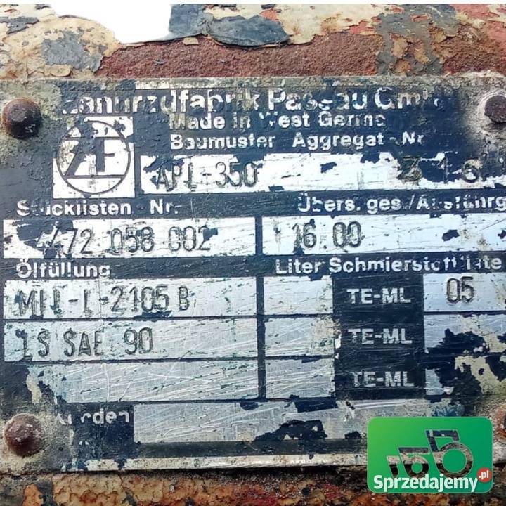 Most przedni ZF 4472058002 APL350 Deutz Fahr DX Pozostałe Wilkowo