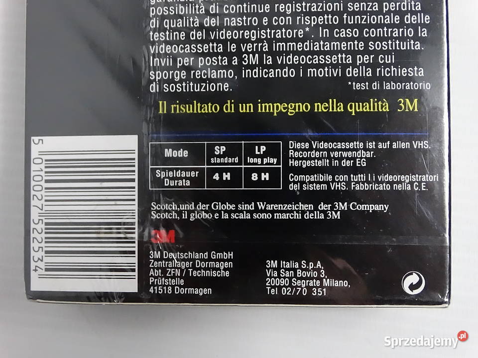 Nowe Kasety VHS Scotch Grade Plus E240 3M Zestaw Pozostałe lubelskie Biłgoraj