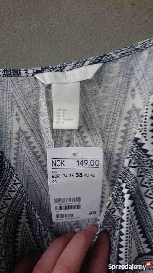 lekka prosta sukienka HM 38 nowa hit śliczna Rozmiar 38(M) Zembrzyce