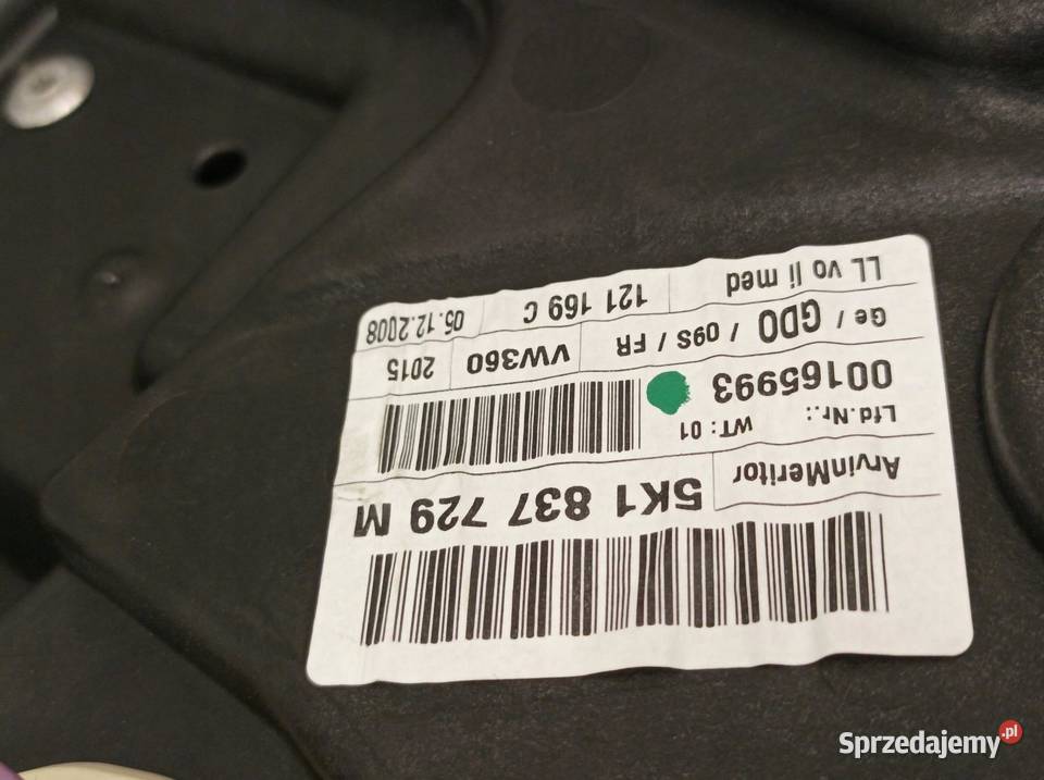 MECHANIZM SZYBY LEWY PRZÓD 5D 5K1837729M VW sprzedam