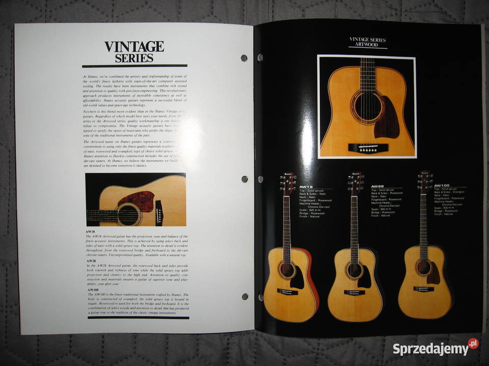 Ibanez Acoustic Guitars 1985 katalog gitar Kępice
