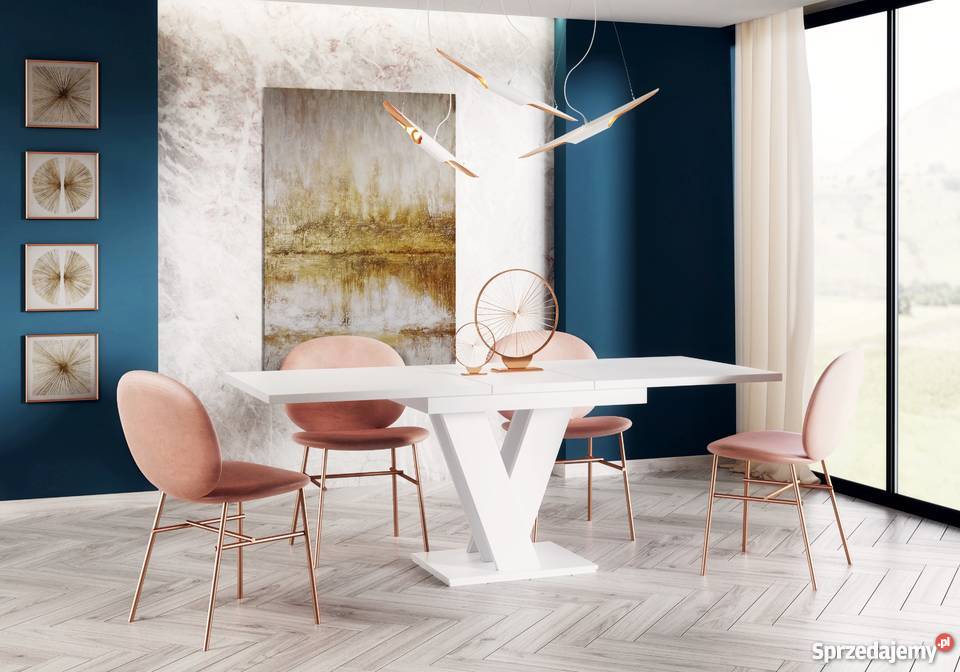 Stół VISA rozkładany 12016080 Biały Mat Różne 75cm Łódź