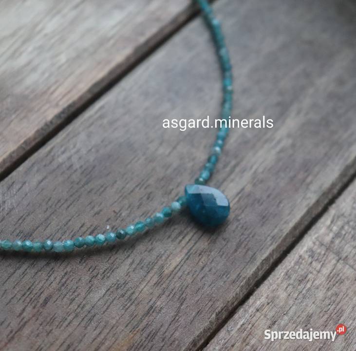 Naszyjnik amulet ochrony apatyt srebro kamień wielkopolskie Poznań