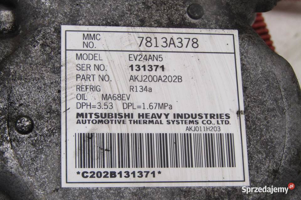 KOMPRESOR SPRĘŻARKA KLIMATYZACJI 20 MITSUBISHI lubelskie sprzedam