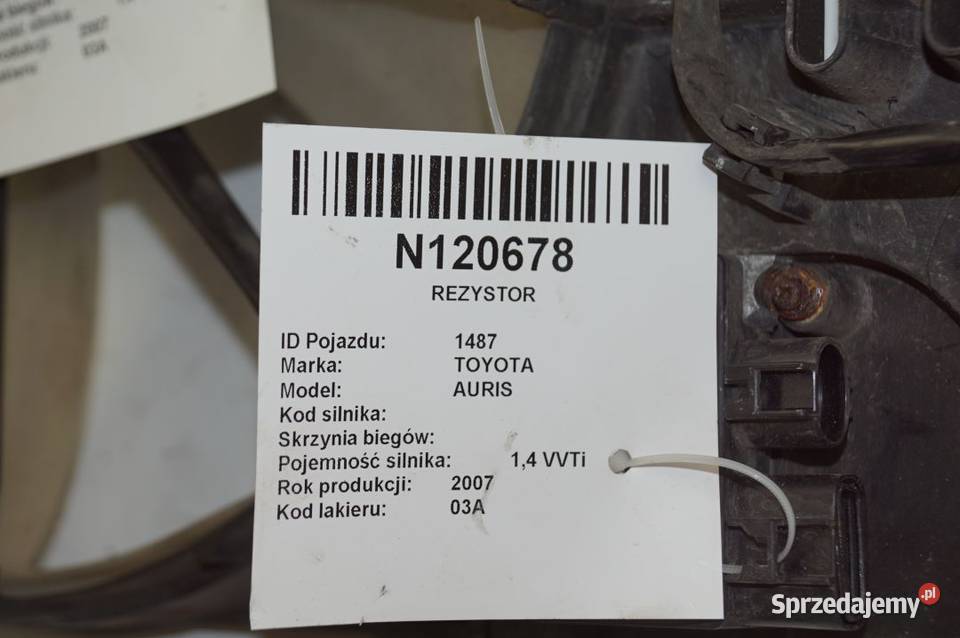 8925712010 WENTYLATORÓW AURIS I REZYSTOR osobowe