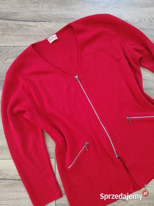 Czwerwony sweter zamek zip Vintage y2k 80 90s Swetry i golfy