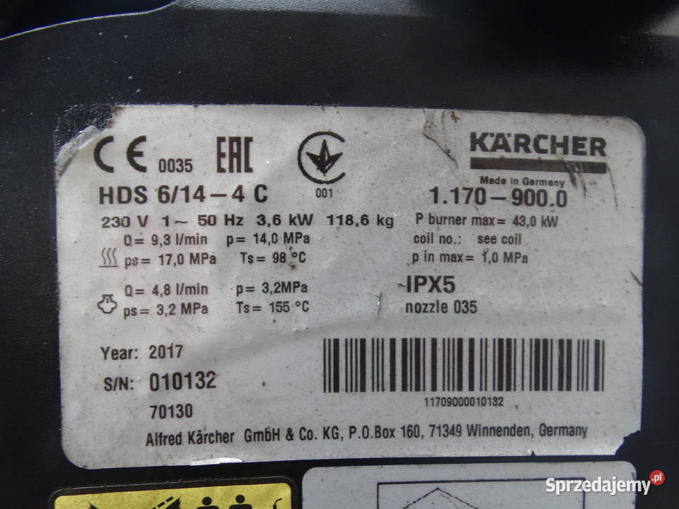 Myjka Ciśnieniowa Karcher HDS 614 C 2017 gorąca Radom