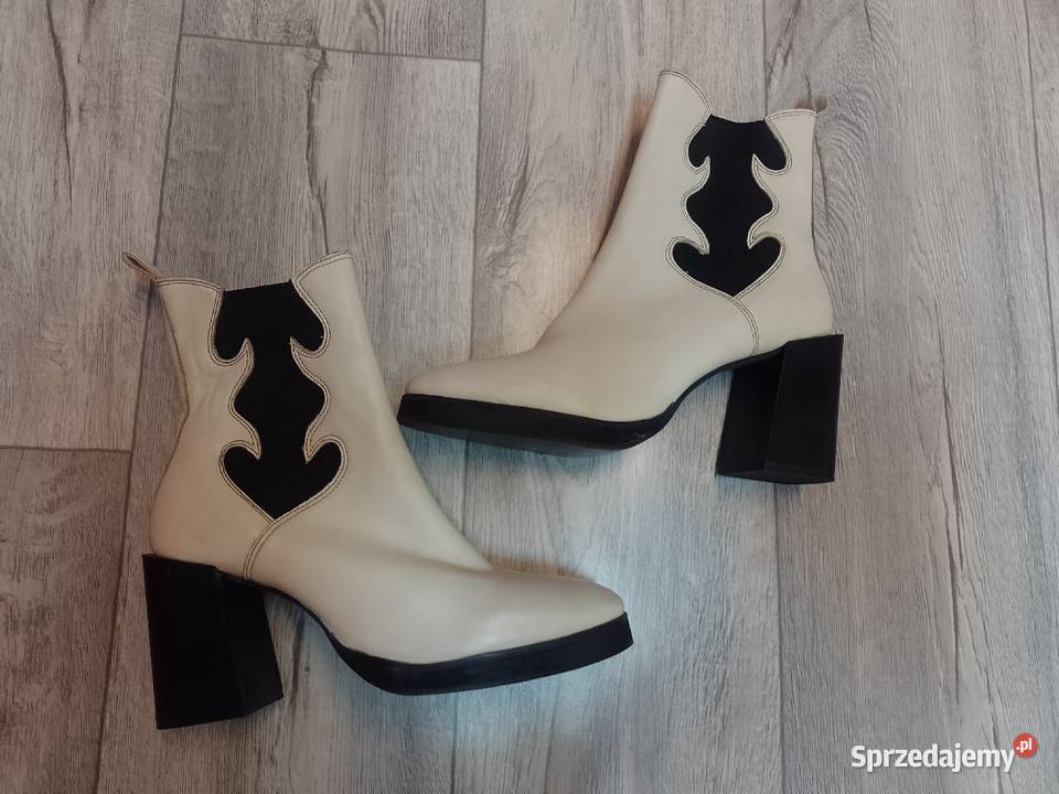 40 Nasty Gal Skórzane botki biznesowe z Londynu Kraków