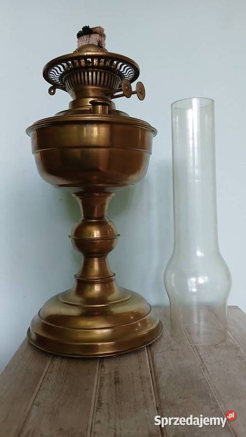 Stara mosiężna lampa naftowa Lampy stołowe i nocne Kraków
