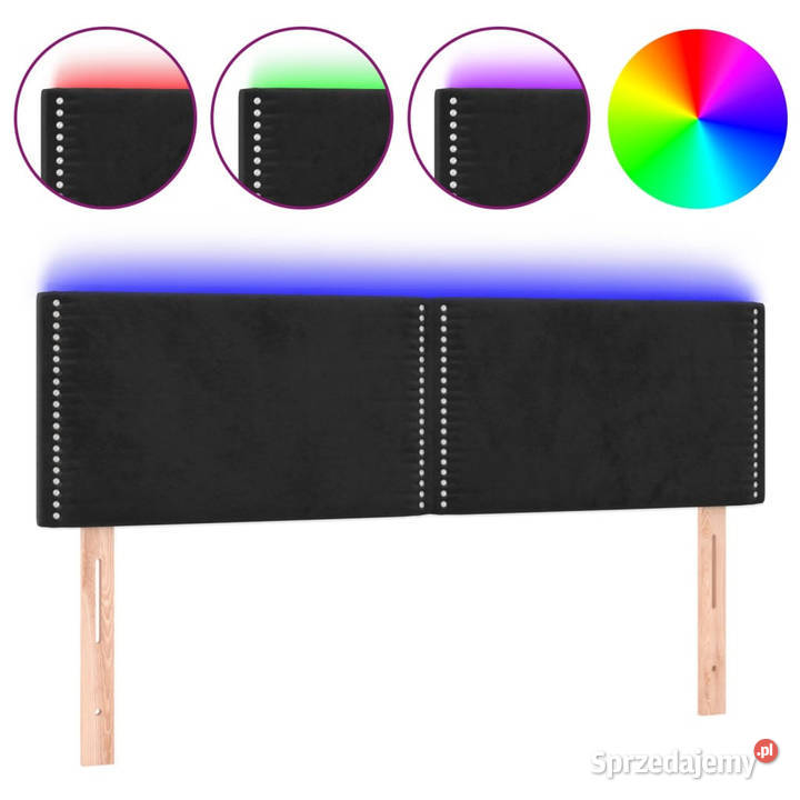 Zagłówek do łóżka z LED czarny 144x5x7888 Warszawa