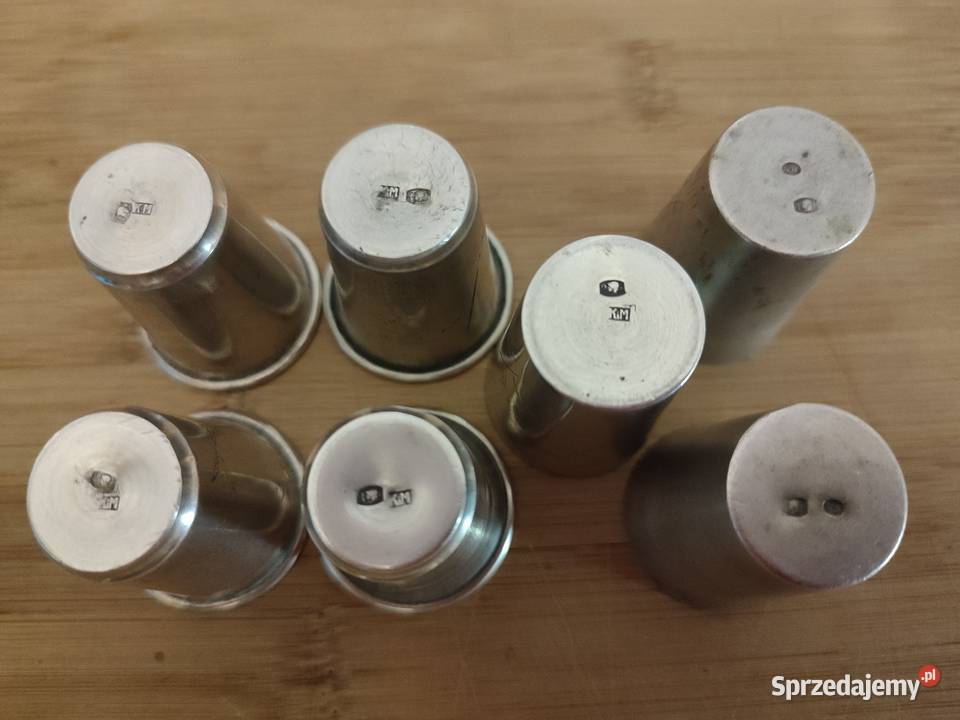 Kieliszki srebrne kiduszowe z lat 19201930 II RP Antyki Warszawa