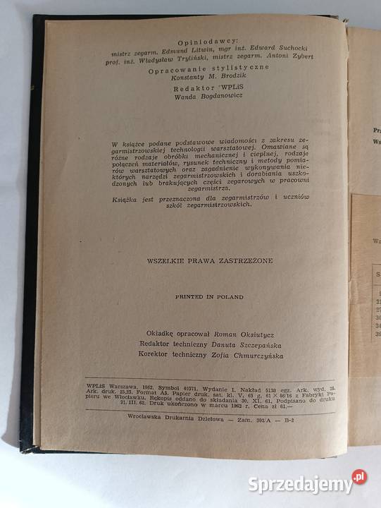 Podwapiński Zegarmistrzostwo Technologia Antykwariat zachodniopomorskie Koszalin
