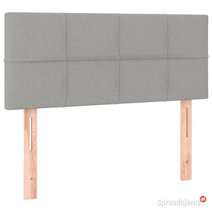 Łóżko kontynentalne z materacem jasnoszare 88cm