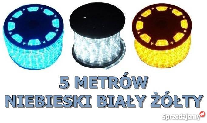Wąż świetlny oświetlenie lampki LED 5m 3 kolory Szczecin