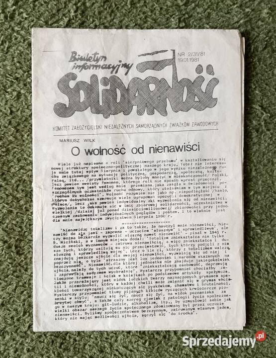 Biuletyn Solidarności i plakat na jednym arkuszu Katowice