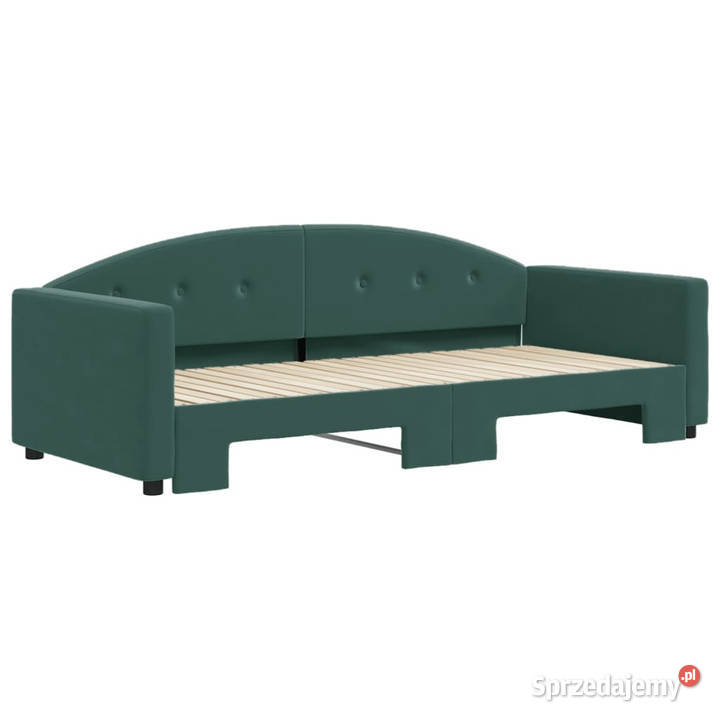 Sofa rozsuwana ciemnozielona aksamit 90x200 Warszawa