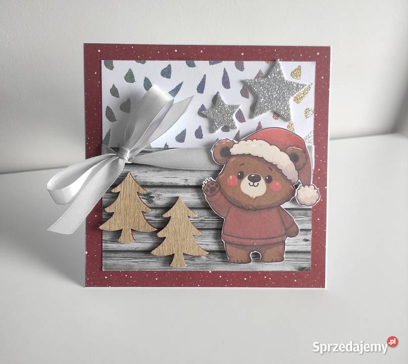 Kartka świąteczna ręcznie robiona na Boże Łódź