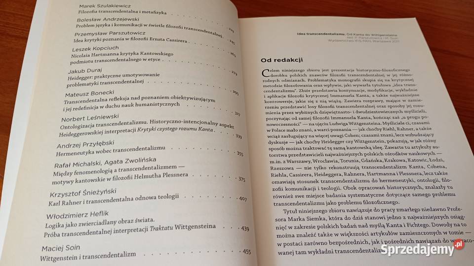 Idea transcendentalizmu Kanta do Wittgensteina Gdańsk