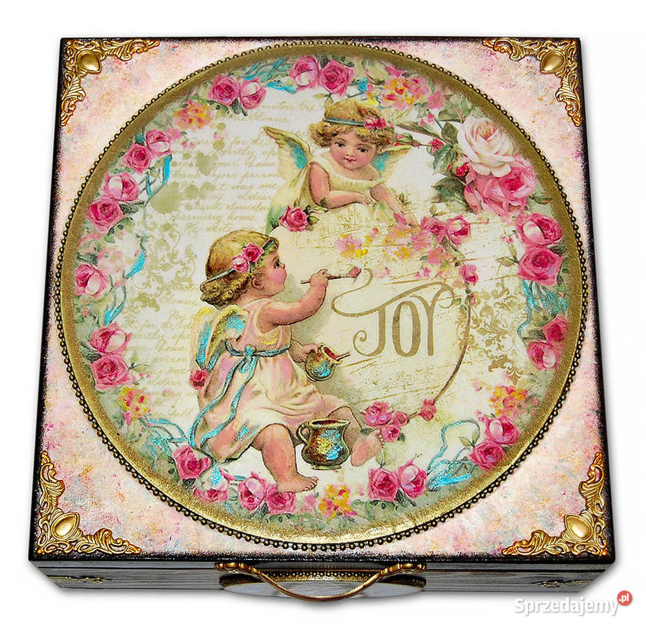 duża SZKATUŁKA pudełko drewniane 9 przegródek Wyposażenie wnętrz