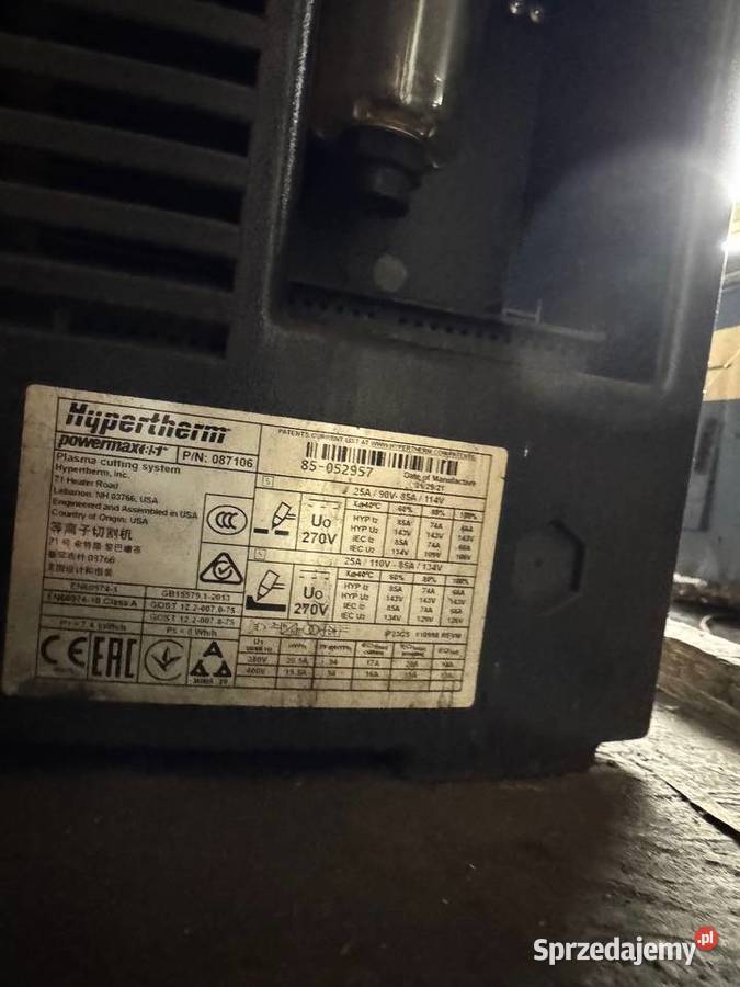 Przecinarka plazmowa Hypertherm Powermax 85A Wólka Podleśna