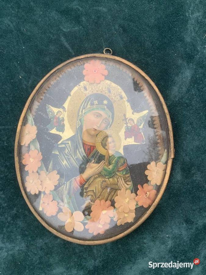 Stary Polski obrazek św szkłem Łowicz sprzedam