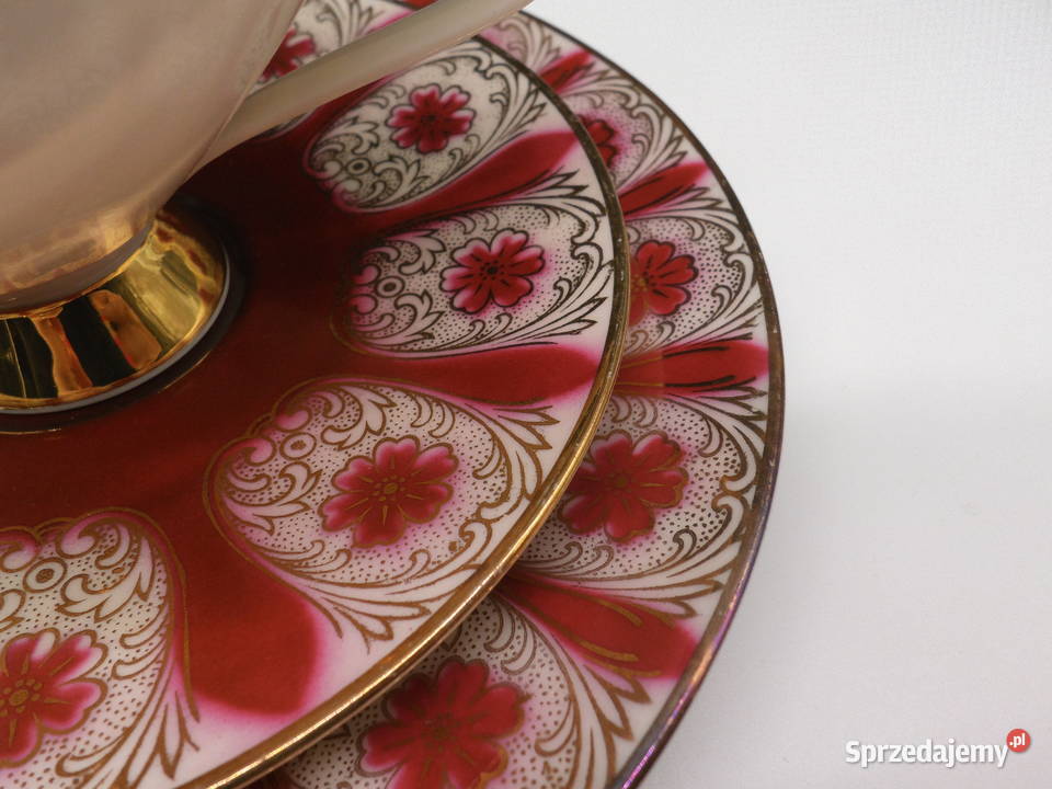 Eleganckie Trio Śniadaniowe Bawarska Porcelana