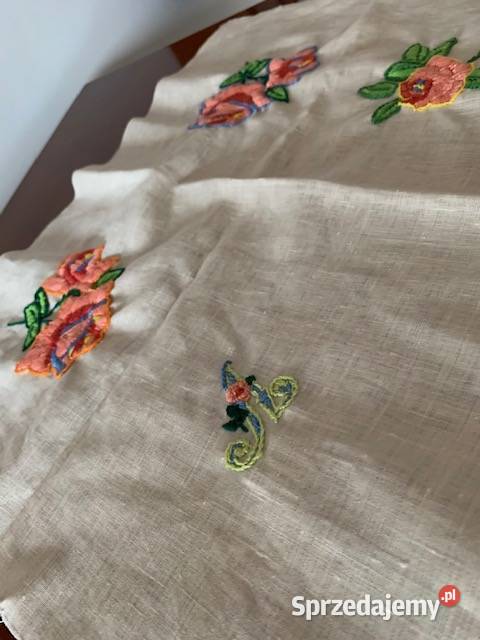 Haft rękodzieło kwiaty kolorowe inicjał A hand Antyki, Sztuka, Kolekcje Częstochowa