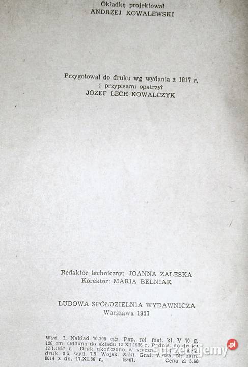 Pamiętnik Mroczka Józef Ignacy Kraszewski 1957 Chełm sprzedam