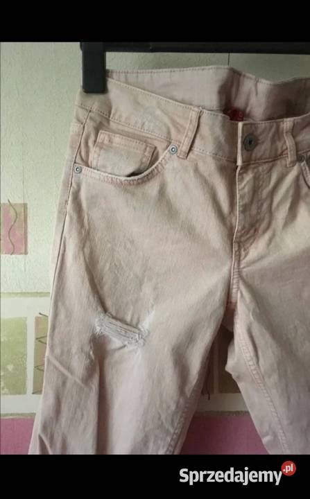 HM spodnie dżinsowe straight ripped destroyed