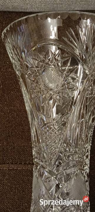 Duży kryształowy wazon PRL Nowy Sącz