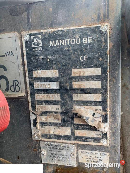 Manitou 731 Maszt 7 m Skrzynia Felgi Most Tył Jastrzębniki