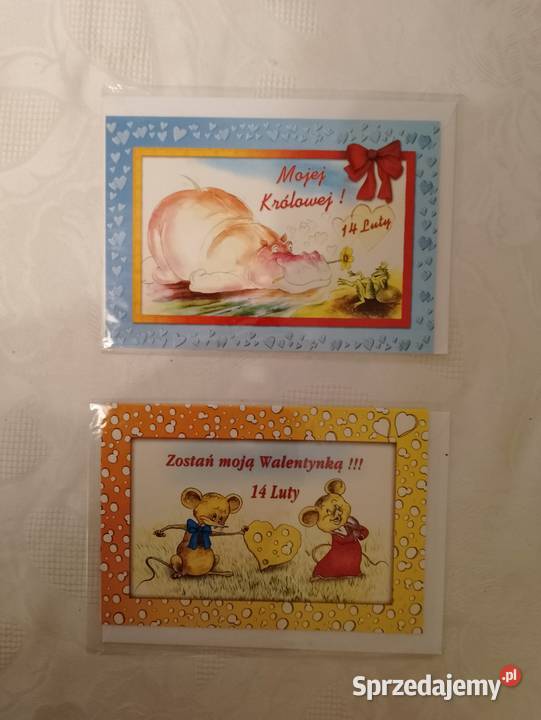 Kartka walentynkowa na WALENTYNKI składana z Oborniki