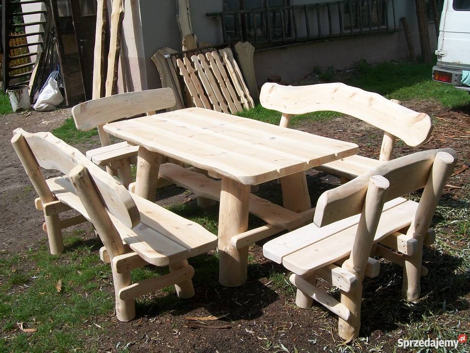 Zimowa Zestaw stół 4 ławki meble ogrodowe Ogród Woźniki sprzedam