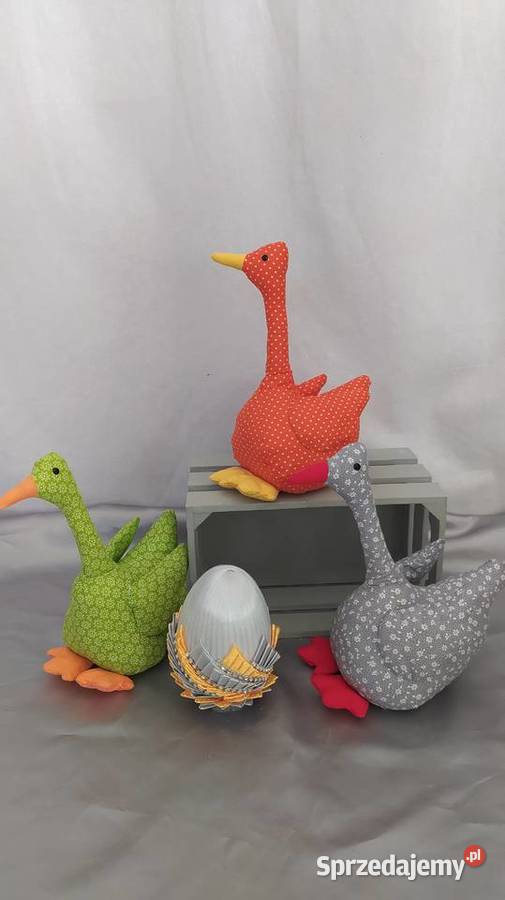 Gąski szyte ozdoby wielkanocne dekoracje wnętrz wielokolorowy Sędziszów Małopolski